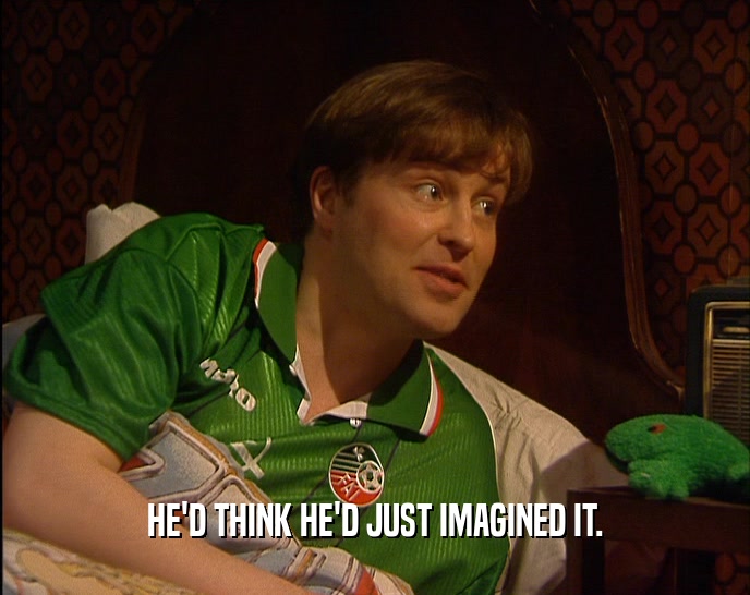 HE'D THINK HE'D JUST IMAGINED IT.  