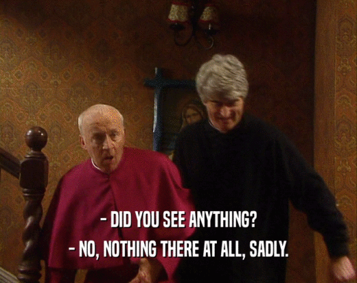 - DID YOU SEE ANYTHING? - NO, NOTHING THERE AT ALL, SADLY. 