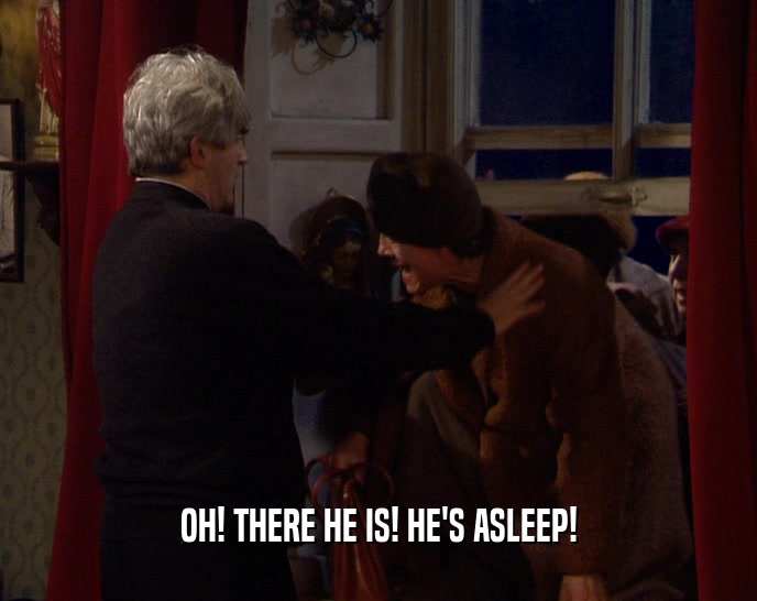 OH! THERE HE IS! HE'S ASLEEP!  