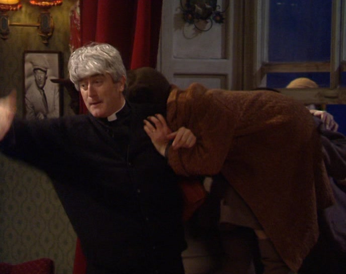I CAN'T HOLD THEM BACK! GET UPSTAIRS!  