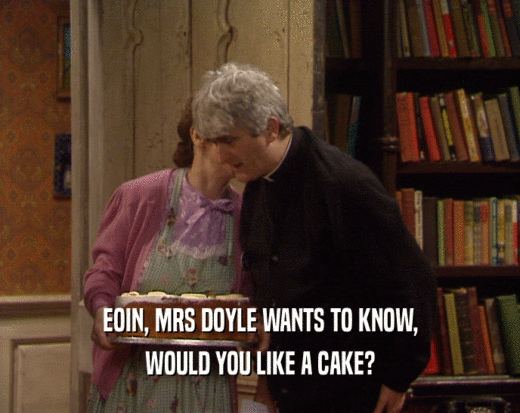 EOIN, MRS DOYLE WANTS TO KNOW, WOULD YOU LIKE A CAKE? 