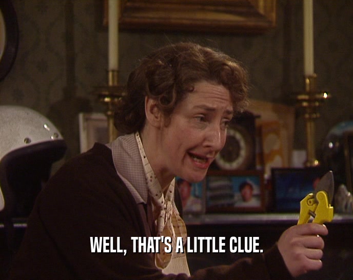 WELL, THAT'S A LITTLE CLUE.  