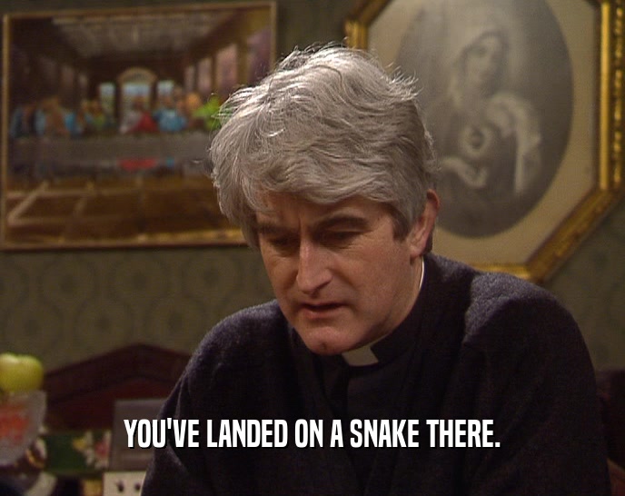 YOU'VE LANDED ON A SNAKE THERE.  