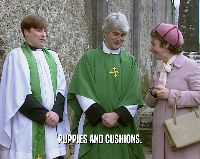 PUPPIES AND CUSHIONS.  
