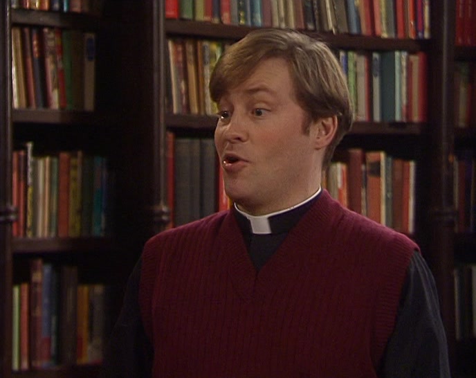 A PRIEST? GREAT. THAT'S MORE OR LESS THE SAME AS WHAT YOU DO HERE. 