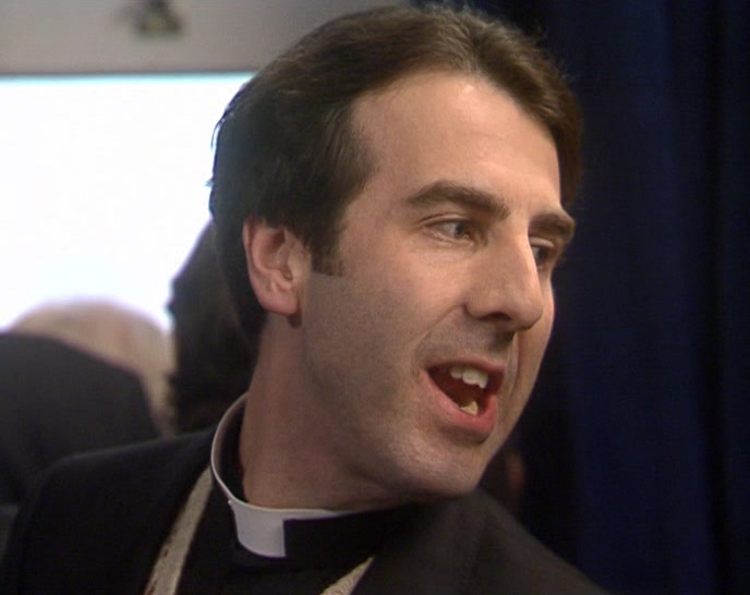 - THAT'S FATHER TED CRILLY. - CRILLY, HUH? THANK YOU. 