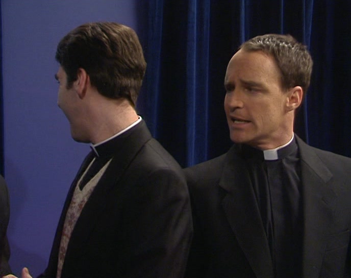 - THAT'S FATHER TED CRILLY. - CRILLY, HUH? THANK YOU. 