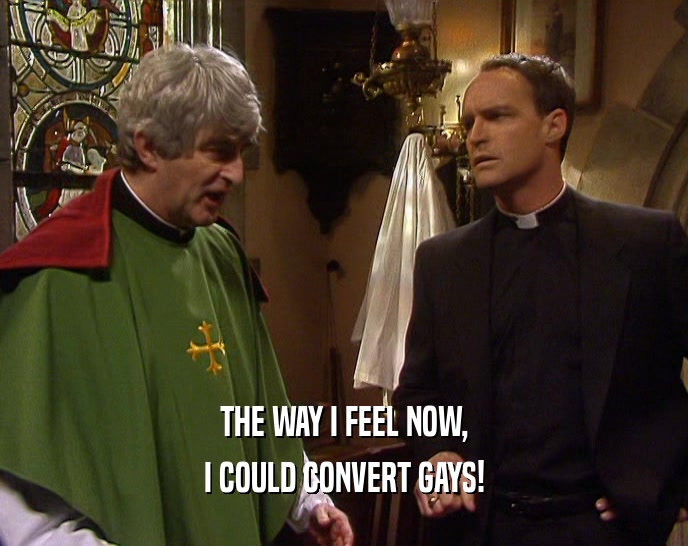 THE WAY I FEEL NOW, I COULD CONVERT GAYS! 