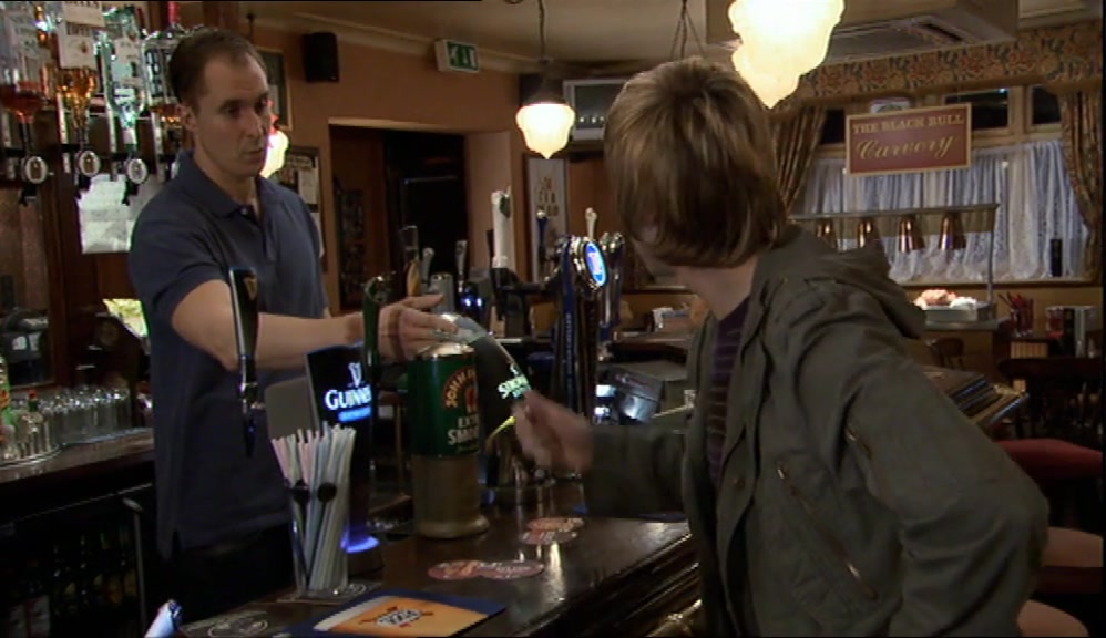 - THREE JARS OF LAGER AND A GUINNESS. - ARE THE OTHER DRINKS FOR YOUR MATES? 