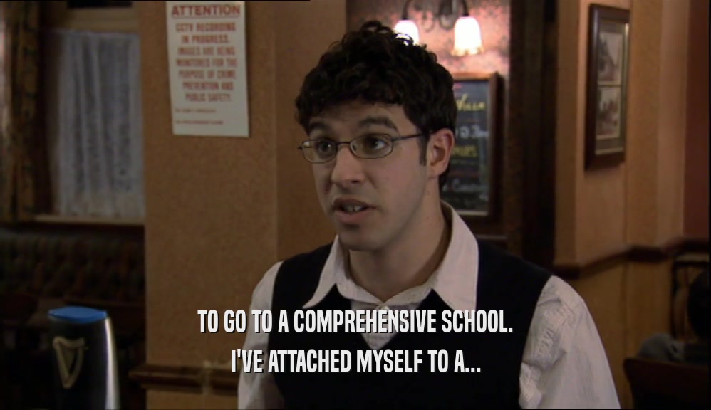 TO GO TO A COMPREHENSIVE SCHOOL. I'VE ATTACHED MYSELF TO A... 