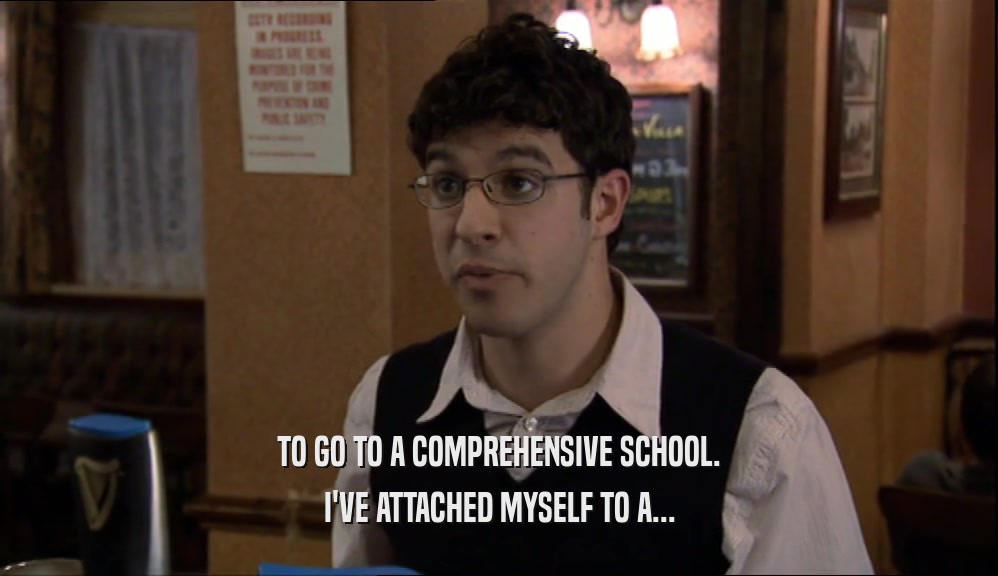 TO GO TO A COMPREHENSIVE SCHOOL. I'VE ATTACHED MYSELF TO A... 
