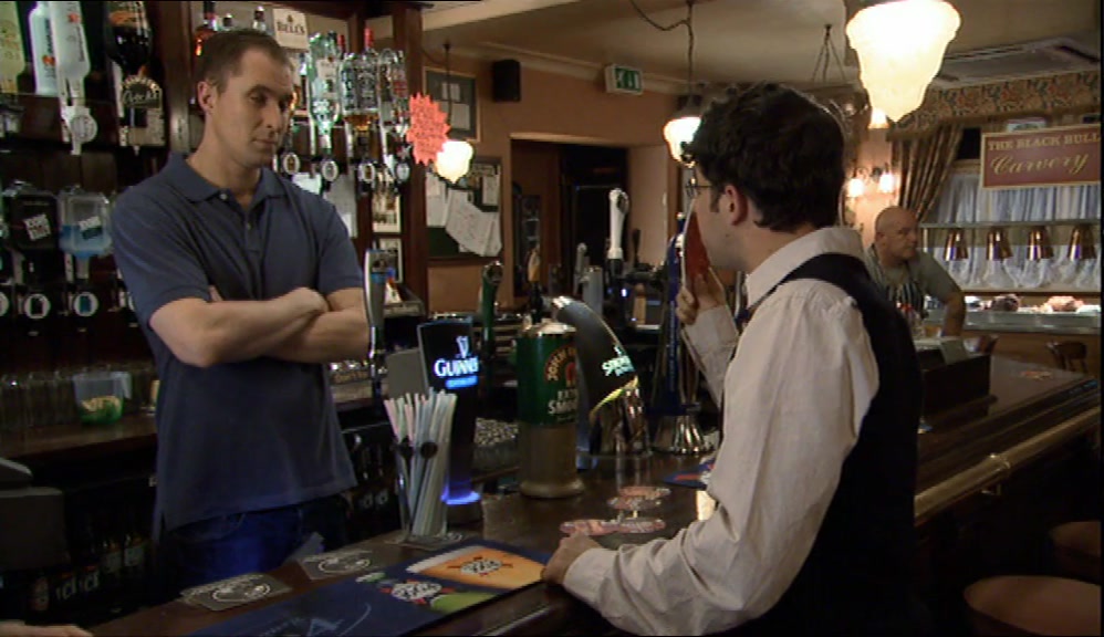 IN A PUB, IF THEY'RE EATING A MEAL.  