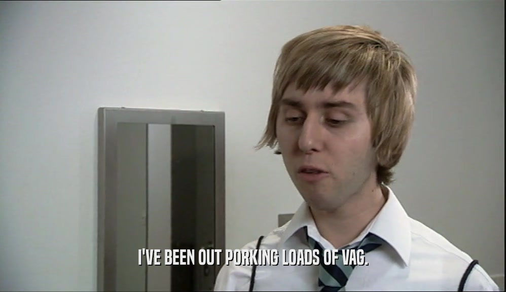 I'VE BEEN OUT PORKING LOADS OF VAG.  