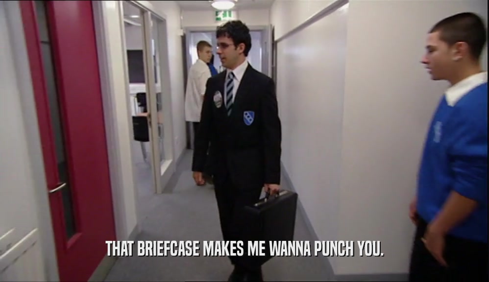 THAT BRIEFCASE MAKES ME WANNA PUNCH YOU.
  