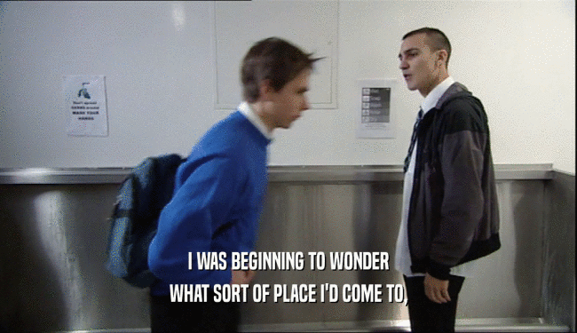 I WAS BEGINNING TO WONDER WHAT SORT OF PLACE I'D COME TO, 