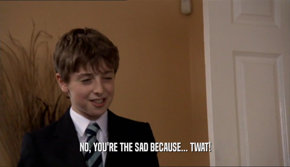 NO, YOU'RE THE SAD BECAUSE... TWAT!  