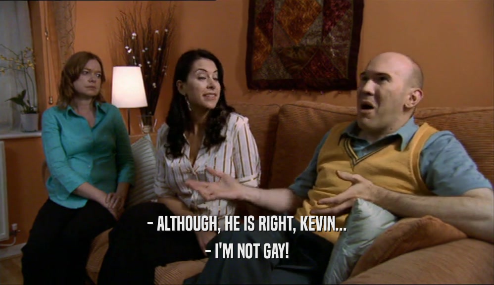 - ALTHOUGH, HE IS RIGHT, KEVIN... - I'M NOT GAY! 
