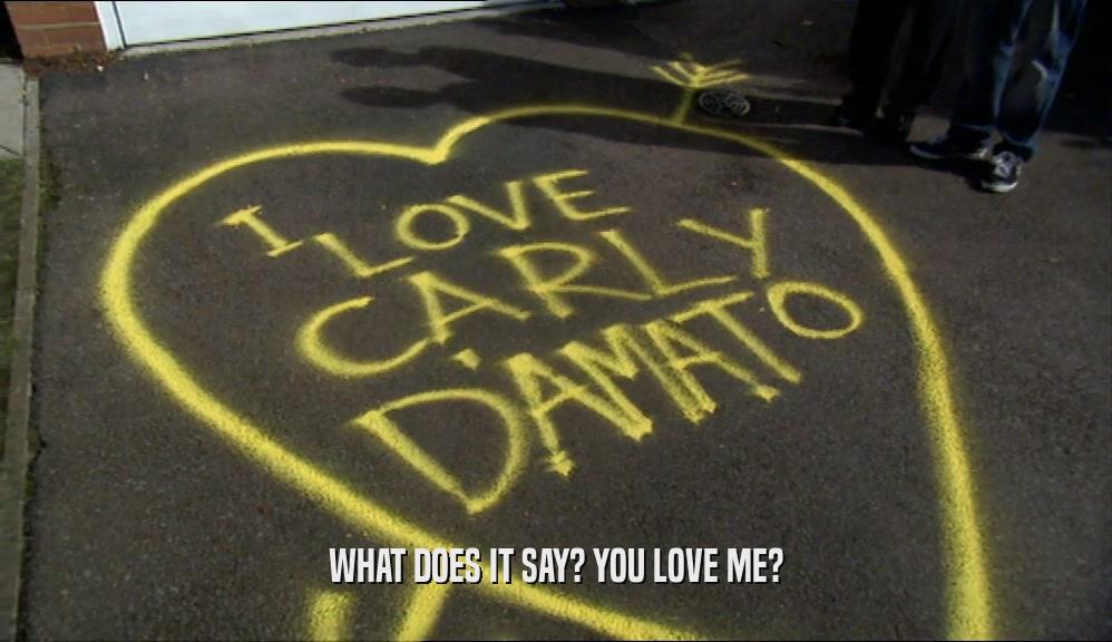 WHAT DOES IT SAY? YOU LOVE ME?  
