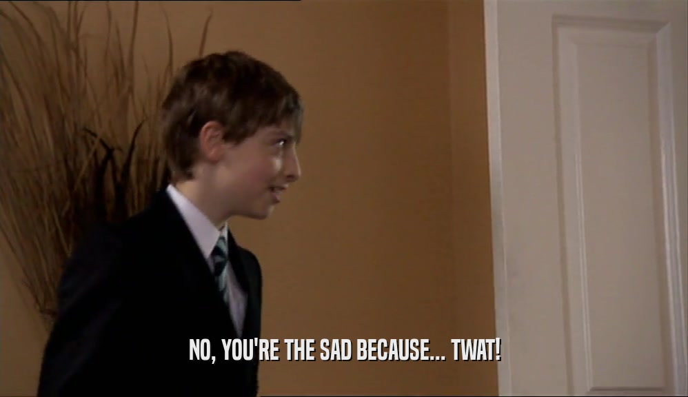 NO, YOU'RE THE SAD BECAUSE... TWAT!  