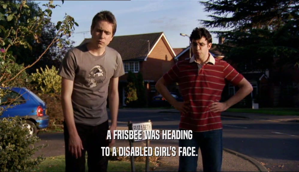 A FRISBEE WAS HEADING TO A DISABLED GIRL'S FACE. 