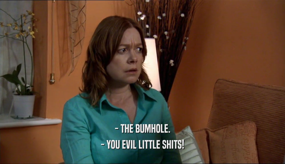 - THE BUMHOLE.
 - YOU EVIL LITTLE SHITS!
 