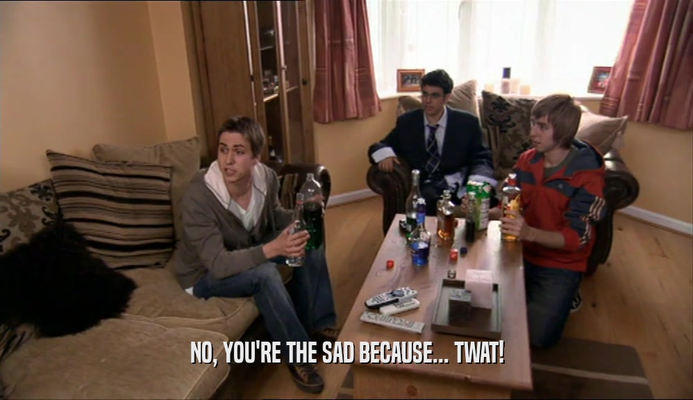 NO, YOU'RE THE SAD BECAUSE... TWAT!  