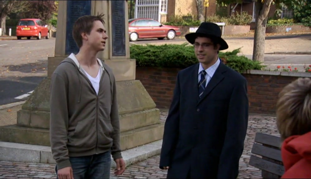 - THE HAT'S HIS THOUGH.
 - WHAT A BELL END!
 
