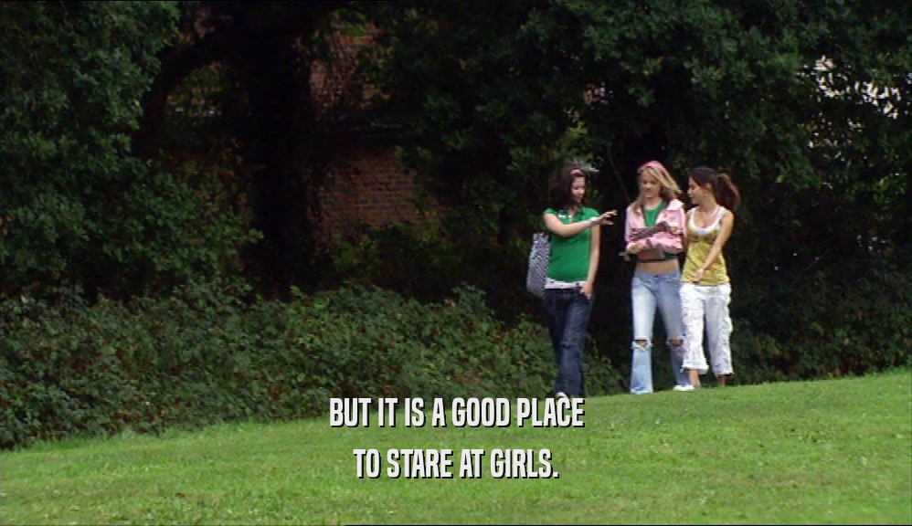 BUT IT IS A GOOD PLACE TO STARE AT GIRLS. 