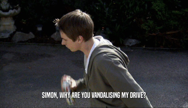 SIMON, WHY ARE YOU VANDALISING MY DRIVE?  