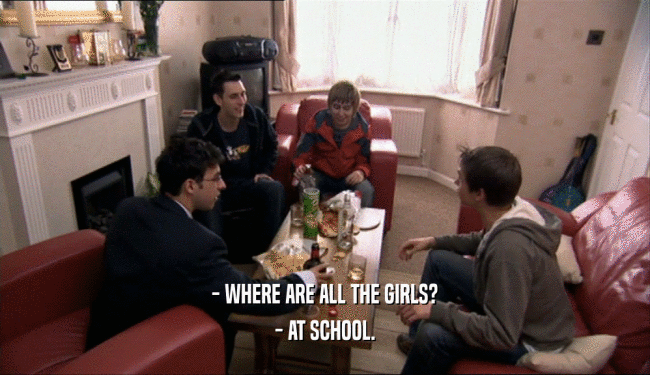 - WHERE ARE ALL THE GIRLS? - AT SCHOOL. 