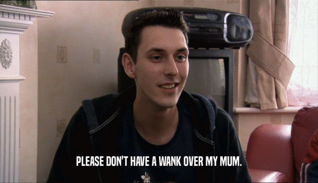 PLEASE DON'T HAVE A WANK OVER MY MUM.  