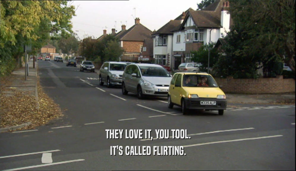 THEY LOVE IT, YOU TOOL. IT'S CALLED FLIRTING. 