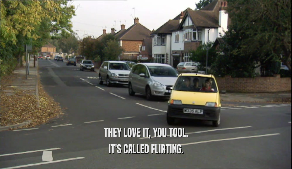 THEY LOVE IT, YOU TOOL. IT'S CALLED FLIRTING. 