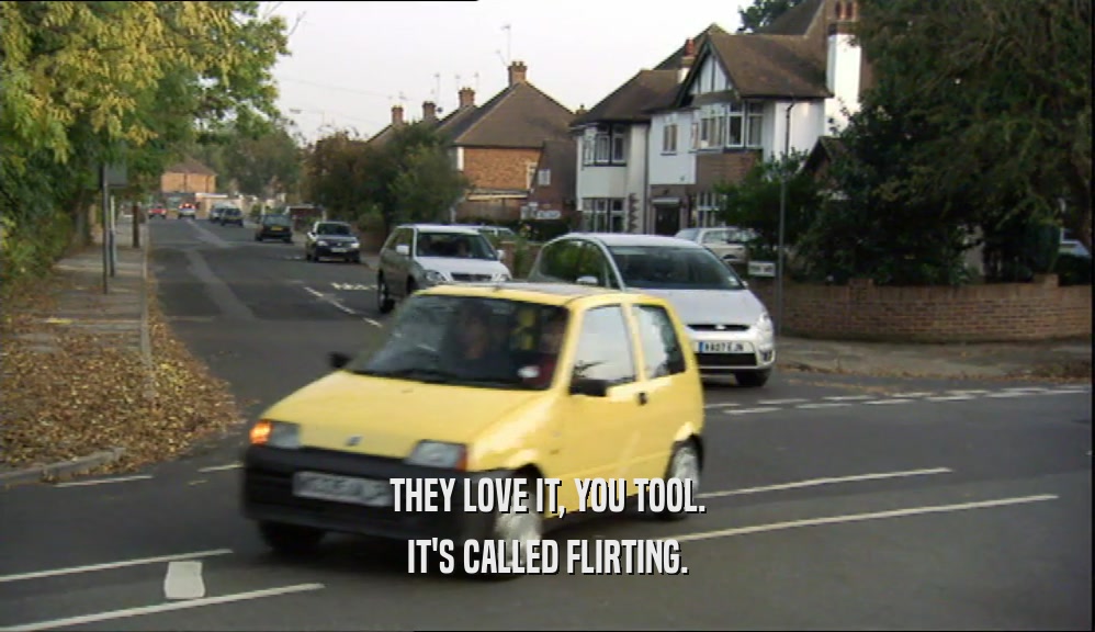 THEY LOVE IT, YOU TOOL. IT'S CALLED FLIRTING. 