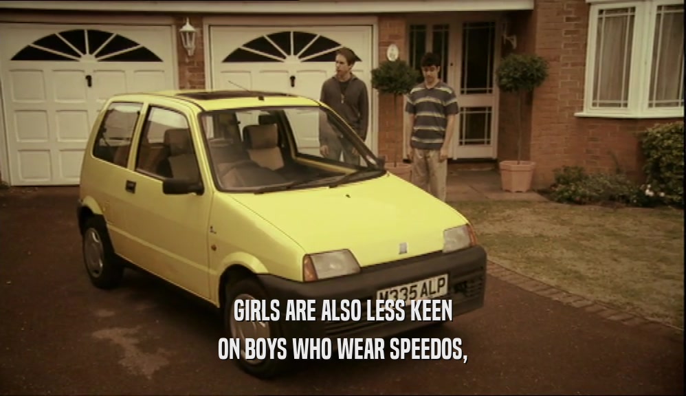 GIRLS ARE ALSO LESS KEEN ON BOYS WHO WEAR SPEEDOS, 