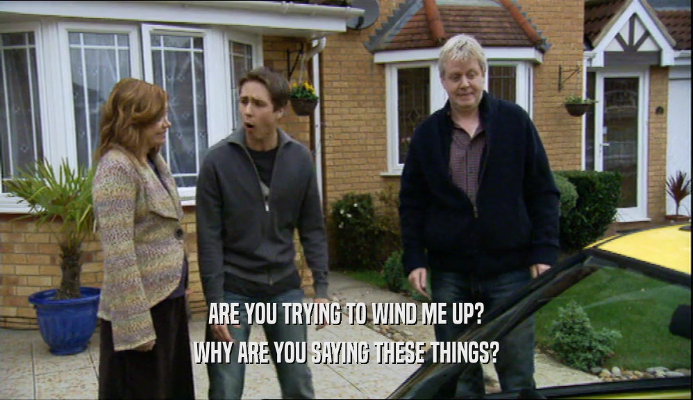 ARE YOU TRYING TO WIND ME UP? WHY ARE YOU SAYING THESE THINGS? 