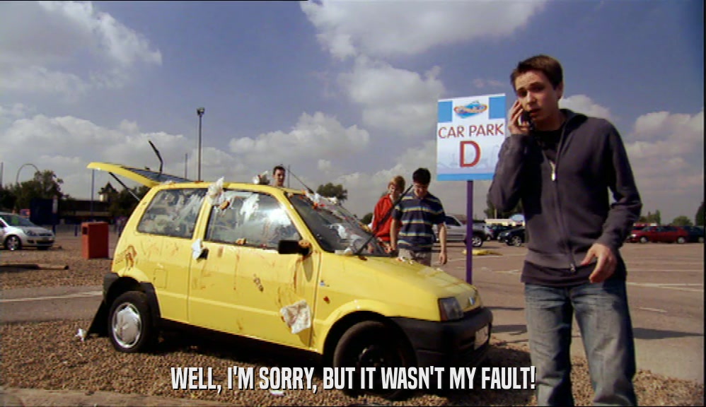WELL, I'M SORRY, BUT IT WASN'T MY FAULT!  