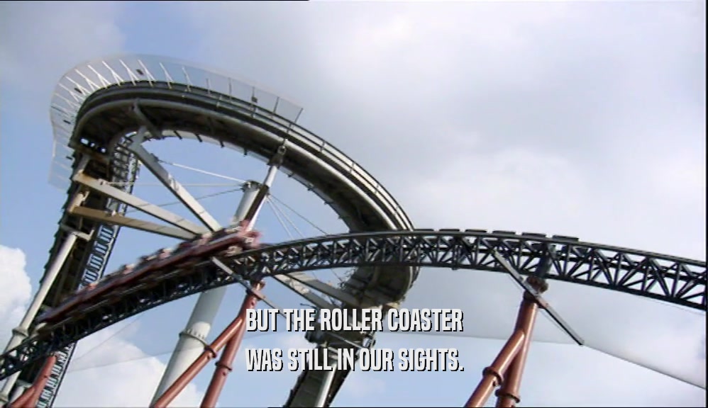 BUT THE ROLLER COASTER WAS STILL IN OUR SIGHTS. 