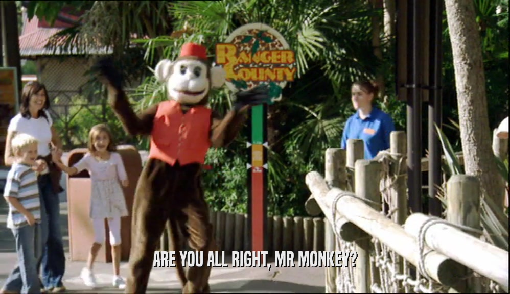 ARE YOU ALL RIGHT, MR MONKEY?  