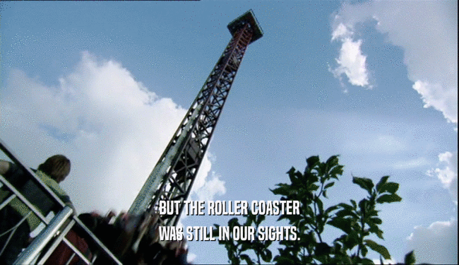 BUT THE ROLLER COASTER WAS STILL IN OUR SIGHTS. 