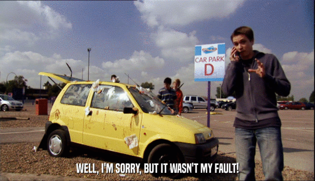 WELL, I'M SORRY, BUT IT WASN'T MY FAULT!  
