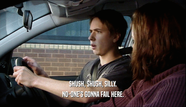 SHUSH, SHUSH, SILLY. NO-ONE'S GONNA FAIL HERE. 