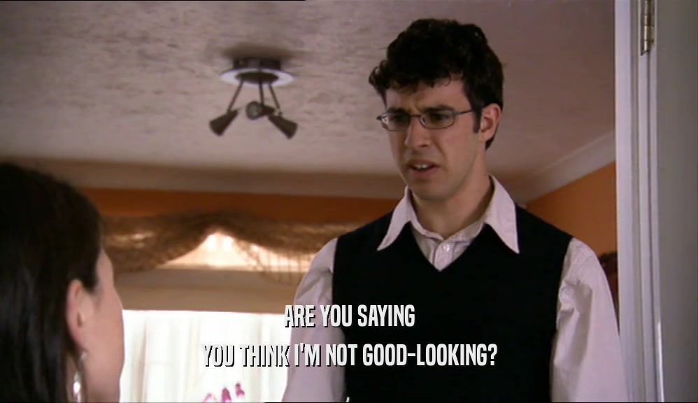ARE YOU SAYING YOU THINK I'M NOT GOOD-LOOKING? 