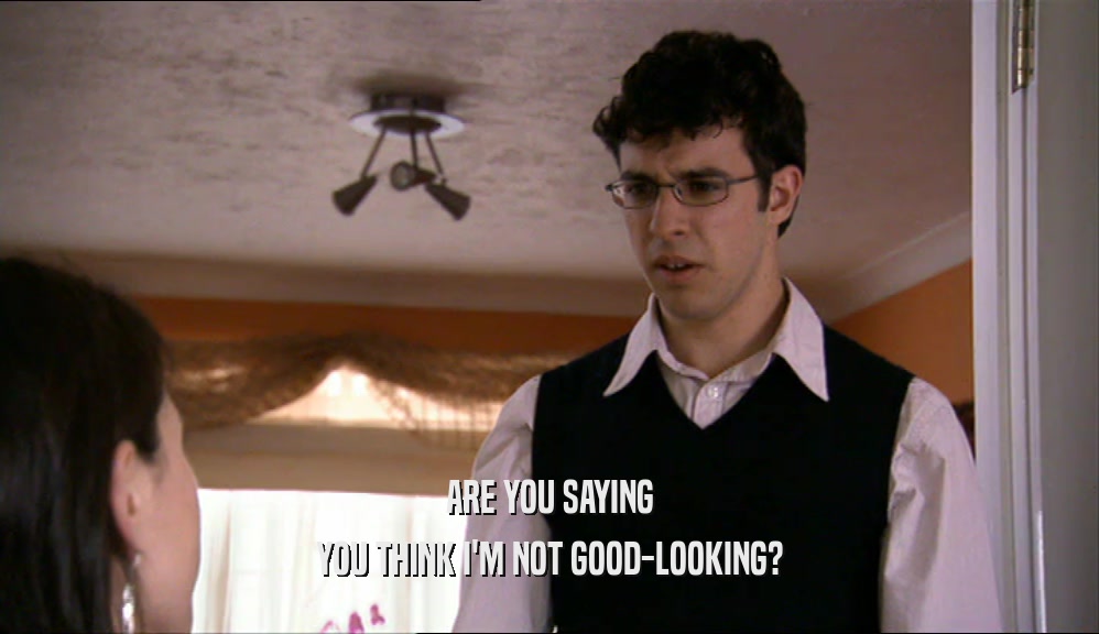 ARE YOU SAYING YOU THINK I'M NOT GOOD-LOOKING? 