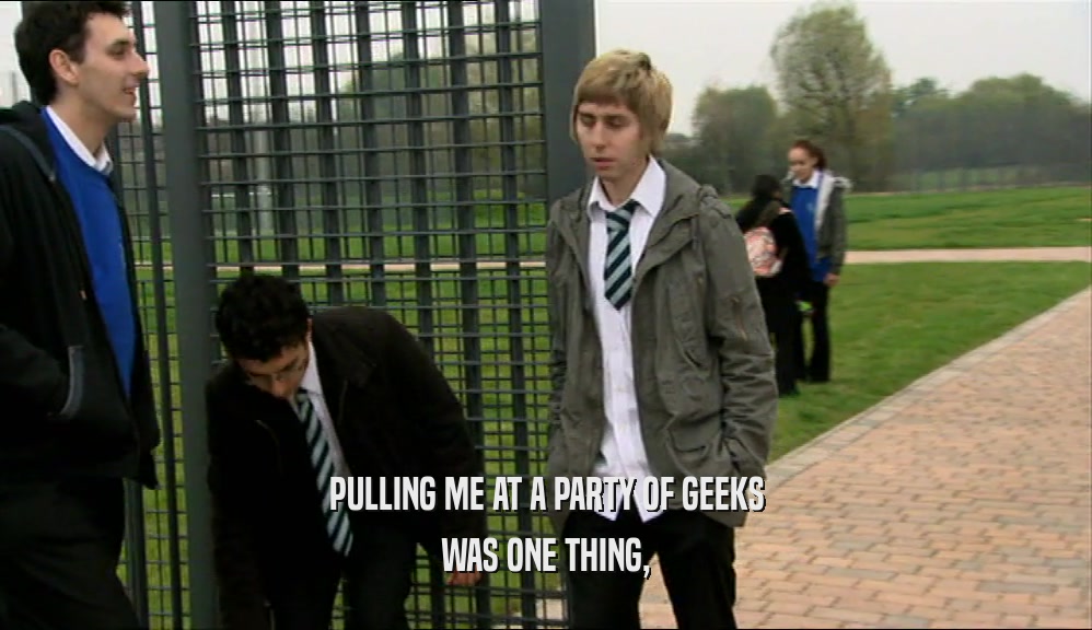 PULLING ME AT A PARTY OF GEEKS WAS ONE THING, 
