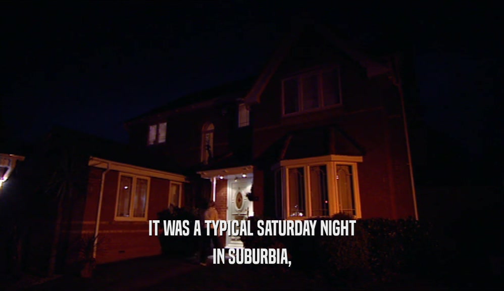 IT WAS A TYPICAL SATURDAY NIGHT IN SUBURBIA, 