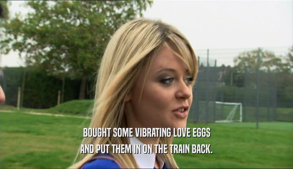 BOUGHT SOME VIBRATING LOVE EGGS AND PUT THEM IN ON THE TRAIN BACK. 