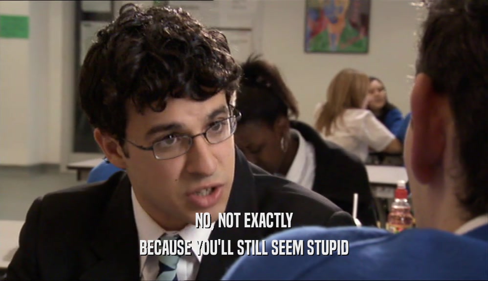 NO, NOT EXACTLY BECAUSE YOU'LL STILL SEEM STUPID 