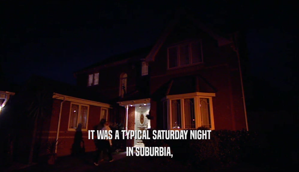 IT WAS A TYPICAL SATURDAY NIGHT IN SUBURBIA, 