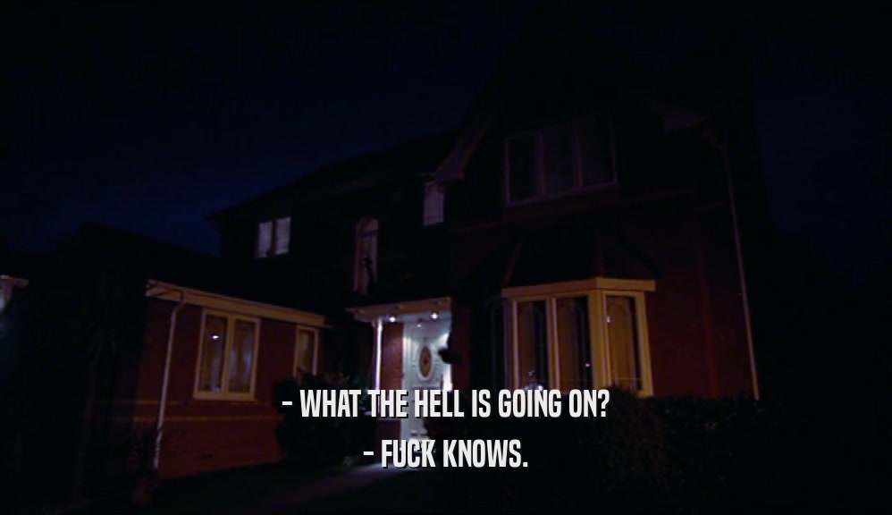 - WHAT THE HELL IS GOING ON? - FUCK KNOWS. 